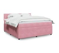 Fasba Sommier con Colchón de Muelles Ensacados, Terciopelo Rosa, 180x200 cm - Soporte Personalizado y Máxima Comodidad