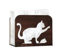 Fascinante organizador de servilletas con estampado de animales en materiales de madera, contenedor de pañuelos para restaurante, soporte de pañuelos tallado para exhibición de, caja