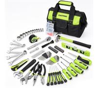 FASTPRO Juego de herramientas de reparación del hogar de 236 piezas, kit de herramientas mecánicas de mano con bolsa de almacenamiento abierta de boca ancha de 12 pulgadas, juego de herramientas para