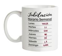 Fatbaby Divertidos regalos de jubilación para mujeres y hombres, taza de café horario semanal, regalos para compañeros de trabajo, jefe, oficina, taza calendario jubilado
