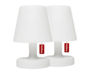 Fatboy Edison the Petit | Juego de 2|Mesa LED al aire libre al aire libre noche inalámbrica y USB recargable picol blanca jardín