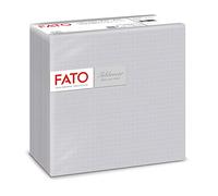 Fato - Servilletas de Papel Secas, Airlaid, Efecto Textil, Paquete de 50 Servilletas, Formato 40x40 dobladas en 4, Decoración Shade Silver