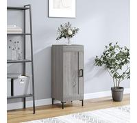 faucqel Aparador gris Sonoma de madera con patas de metal, 34,5 x 34 x 90 cm, espacio de almacenamiento, salón, pasillo, dormitorio, para ordenar y decorar de forma moderna