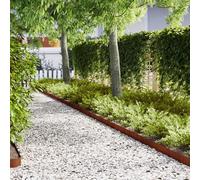 Faucqir 50 piezas de borde de jardín oxidado de acero resistente a la intemperie, 100 x 0,05 x 15 cm, cercado con sistema de ranuras para borde de arriates, macizos de flores, arriate alto, borde de
