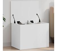 Faucqir Baúl blanco de madera 60 x 42 x 46 cm con brazo de soporte de muelle, cofre y espacio de almacenamiento para salón, dormitorio, pasillo, habitación de los niños, ideal como mesa de café y