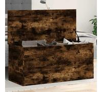 Faucqir Baúl de madera de roble ahumado, 100 x 42 x 46 cm, caja de almacenamiento con tapa como cofre de asiento, cajón, banco para salón, dormitorio, pasillo, espacio de almacenamiento y orden de
