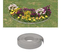 Faucqir Borde de césped gris, 10 m de longitud, 10 cm de altura, polietileno, borde flexible con sistema de ranuras para arriates de flores, arriate alto, borde de terraza y delimitación limpia