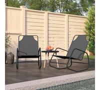 Faucqir Hamaca mecedora de 2 unidades, acero recubierto de polvo gris y textileno transpirable, 89 x 58 x 93,5 cm, sillón de jardín para terraza, balcón, exterior, descanso, bienestar, vacaciones