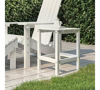 Faucqir Mesa de jardín blanca de 38 x 38 x 46 cm, de polietileno de alta densidad resistente a la intemperie, para terraza, balcón, jardín, porche, patio, mesa auxiliar, camping, picnic, bistró, salón