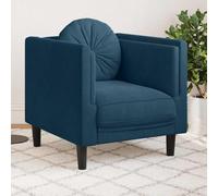 Faucqir Sillón con cojín de terciopelo azul, muebles tapizados para salón, 71 x 77 x 70 cm, asiento cómodo con reposabrazos y cojines, estable hasta 110 kg para relajación y salón