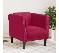 Faucqir Sillón de terciopelo rojo vino, muebles tapizados con 80 x 77 x 74 cm, cómoda altura del asiento 43 cm, muebles modernos de salón, patas de madera maciza, ideal para relajarse y sentarse en la