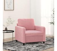 Faucqir Sillón de terciopelo rosa de 60 cm de ancho, estructura de metal, muebles tapizados para salón, cómodo sillón con acolchado de espuma y diseño moderno para relajación y habitación de invitados
