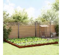 Faucqir Valla de caracol de 20 piezas de acero oxidado resistente a la intemperie con 100 x 3,5 x 25 cm, cercado y borde de césped para jardín, parterre, arriate alto, borde de terraza