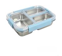 Fauhapyway 304 Contenedor de almuerzo de acero con junta de silicona (azul) | Cerradura hermética de frescura, apilamiento modular, caja fuerte para frigorífico y congelador, 21,2 x 15,6 x 5,3 cm