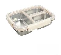 Fauhapyway 304 Contenedor de almuerzo de acero con junta de silicona | Cerradura hermética de frescura, apilamiento modular, caja fuerte para frigorífico y congelador, 21,2 x 15,6 x 5,3 cm