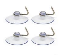 Fauhapyway 4 ganchos con ventosa, soporte de toalla resistente, sin taladro, montaje en pared para baño, cocina, superficies lisas, PVC transparente, 3 cm