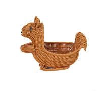 Fauhapyway Cesta tejida de mimbre para frutas y verduras, con forma de animal, para decoración del hogar, pícnic, 28 cm (S)