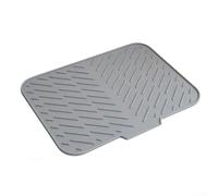Fauhapyway Tapete grande para escurridor de 40,6 x 30,5 cm, gris (gris) | El agarre antideslizante mantiene los platos seguros, evita que se deslicen, para un soporte de esponja ideal