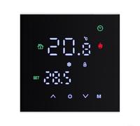 Fauhapyway Termostato programable, pantalla táctil LCD, controlador de temperatura, para calefacción de suelo eléctrico, caldera de gas, 16 A, 3 A (3 A, negro)