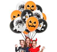 Fauitay Globos de Halloween, Globos de Confeti de Látex de 12 Pulgadas para Decoraciones de Fiestas, con Temas de Telaraña de Calabaza Fantasma (#3)