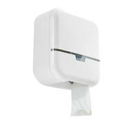 FAUOSWUK Dispensador Seguro de Papel Higiénico Montado en la Pared, Innovador de Bloqueo para Uso en el Baño, Sostiene Rollos de Papel de 9,8 Pulgadas, Hecho de ABS Robusto (Blanco)