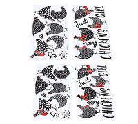 FAUOSWUK Pegatinas de Pared de Cocina Removibles, 4 Piezas, Forma Decorativa de Pollo para una Experiencia de Cocina Segura, Hechas de PVC, Perfectas para Gabinetes y Refrigeradores