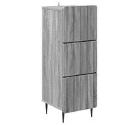 Favemtsl Cajonera Sonoma gris 33 x 34,5 x 92 cm | Armario auxiliar estrecho con 3 cajones y patas de metal para salón, pasillo u oficina, soporta hasta 60 kg.