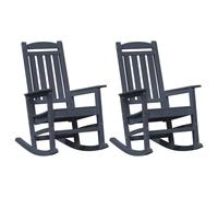 Favemtsl Juego de 2 mecedoras para jardín, color azul marino, 92 x 70 x 108 | Elegante asiento para patio de jardín, terraza y balcón. Diseño ergonómico con construcción estable de polietileno.