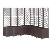 Favemtsl Macetero con enrejado marrón PP modular 160 x 160 x 140 cm | Macetero modular de ratán para jardín y patio, ideal para plantas trepadoras como tomates y rosas.