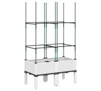 Favemtsl Macetero con enrejado PP blanco 80 x 40 x 142,5 cm | Macetero de ratán resistente a la intemperie para jardín y patio, ideal para plantas trepadoras como tomates y rosas.