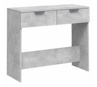 Favemtsl Mesa consola gris hormigón con cajones 90 x 36 x 75 cm madera | Moderna mesa de pasillo con 2 cajones y estante para entrada, sala de estar o dormitorio con diseño de hormigón.