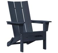 Favemtsl Silla plegable Adirondack azul marino HDPE 80,5 x 74,5 x 92 cm | Tumbona plegable de HDPE con respaldo ergonómico y amplios reposabrazos para terraza y jardín.