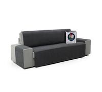 FAVERTI® Cubre Sofá 3 Plazas de 160 cm | Modelo DAIMUS | Protector súper Fresco y Resistente para Mascotas, Hecho en españa con Material Reciclado | Protector sofá Gris Oscuro