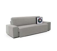 FAVERTI® Cubre Sofá 3 Plazas de 160 cm | Modelo DAIMUS | Protector súper Fresco y Resistente para Mascotas, Hecho en españa con Material Reciclado | Protector sofá Gris Claro