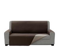 FAVERTI® Cubre Sofá Acolchado 2 Plazas - 120 cm (Asiento) | Modelo REQUENA | Marrón-Beige Reversible | Protector Compatible con Sofás Relax y Orejero | Loneta Lavable | Fabricado en España