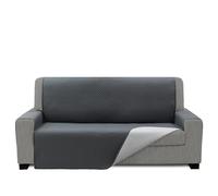 FAVERTI® Cubre Sofá Acolchado 3 Plazas - 170 cm (Asiento) | Modelo REQUENA | Gris OSC - Gris Claro Reversible | Protector Compatible con Sofás Relax y Orejero | Loneta Lavable | Fabricado en España