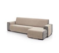 FAVERTI® Cubre Sofá Chaise Longue Brazo Derecho 280 (Visto de Frente) | Modelo PEGO | Beige | Chenilla Tacto Extra Suave, Protector Chaise de Calidad Hecho en España con Material Reciclado