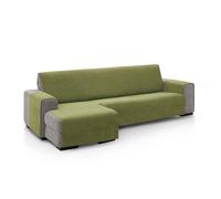 FAVERTI® Cubre Sofá Chaise Longue Brazo Izquierdo 240 (Visto de Frente) | Modelo PEGO | Verde | Chenilla Tacto Extra Suave, Protector Chaise de Calidad Hecho en España con Material Reciclado