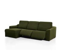 FAVERTI® Funda Chaise Longue Super Elástica Brazo Corto Izquierdo (Visto de Frente) Dos Pies | Modelo NOVELE | Cesped | Protector de Calidad de Tejido Jacquard Tacto algodón