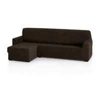 FAVERTI® Funda Elástica Chaise Longue Brazo Corto Izquierdo (Visto de Frente) | Modelo Reale | Marrón | Funda Sofá Chaise | Protector de Calidad de Tejido Jacquard Tacto algodón
