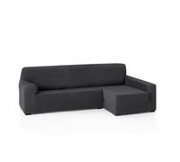 FAVERTI® Funda Elástica Chaise Longue Brazo Largo Derecho (Visto de Frente) | Modelo Reale | Gris | Funda Sofá Chaise | Protector de Calidad de Tejido Jacquard Tacto algodón