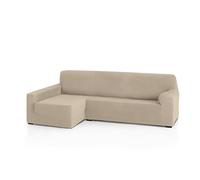 FAVERTI® Funda Elástica Chaise Longue Brazo Largo Izquierdo (Visto de Frente) | Modelo Reale | Beige | Funda Sofá Chaise | Protector de Calidad de Tejido Jacquard Tacto algodón