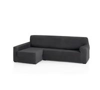 FAVERTI® Funda Elástica Chaise Longue Brazo Largo Izquierdo (Visto de Frente) | Modelo Reale | Gris | Funda Sofá Chaise | Protector de Calidad de Tejido Jacquard Tacto algodón