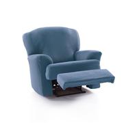 FAVERTI® Funda Elástica Sillón Relax Abatible de 70 a 90cm | Modelo Reale | Celeste | Funda Sillón Reclinable Pies Separados | Protector de Calidad de Tejido Jacquard Tacto algodón