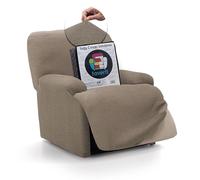 FAVERTI® Funda Elástica Sillón Relax Pies Juntos Reclinable de 70 a 90cm | Modelo Reale | Lino | Funda Sillón Abatible Universal | Protector de Calidad Tejido Jacquard Tacto algodón