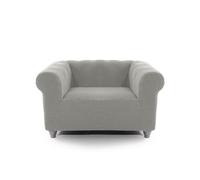 FAVERTI® Funda Sillón Chester de 70 a 120 cm | Modelo NOVELE | Gris Claro | Protector Sillón Chester de Calidad de Tejido Jacquard Tacto Algodón