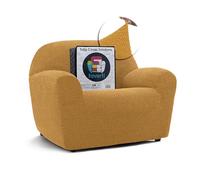 FAVERTI® Funda Sillón Super Elástica 1 Plaza de 70 a 110 cm | Modelo NOVELE | Amarillo | Funda Universal Ideal para Cualquier Forma de sillón | Protector de Calidad Tejido Jacquard Tacto algodón