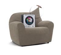FAVERTI® Funda Sillón Super Elástica 1 Plaza de 70 a 110 cm | Modelo NOVELE | Lino | Funda Universal Ideal para Cualquier Forma de sillón | Protector de Calidad Tejido Jacquard Tacto algodón