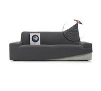 FAVERTI® Funda Sofá Super Elástica 3 plazas de 180 a 230 cm | Modelo NOVELE | Gris Oscuro | Funda Universal Ideal para Cualquier Forma de sofá | Protector de Calidad Tejido Jacquard Tacto algodón