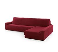 FAVERTI® Funda Super Elástica Chaise Longue Brazo Largo Derecho (Visto de Frente) | Modelo NOVELE | Burdeos | Protector de Calidad de Tejido Jacquard Tacto algodón